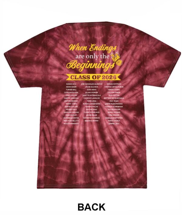 SENIOR BURGUNDY TIE DYE TEE - Image 2