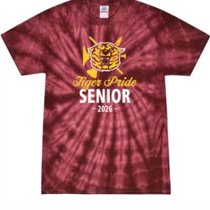 SENIOR BURGUNDY TIE DYE TEE