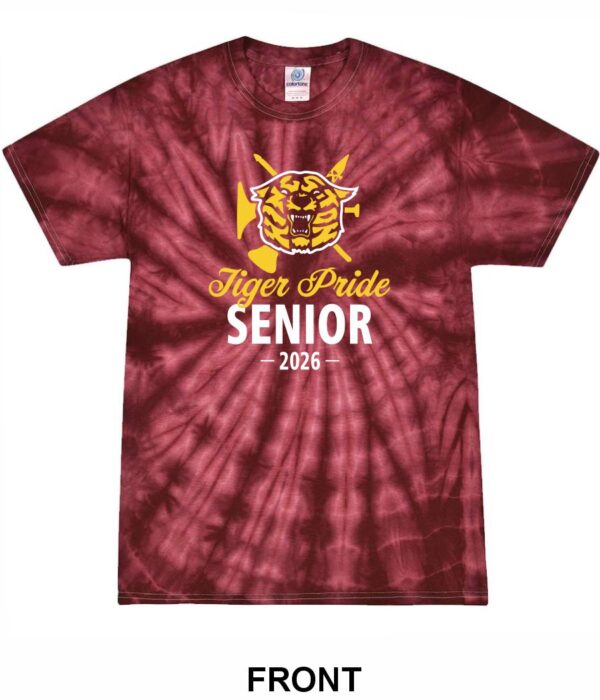 SENIOR BURGUNDY TIE DYE TEE